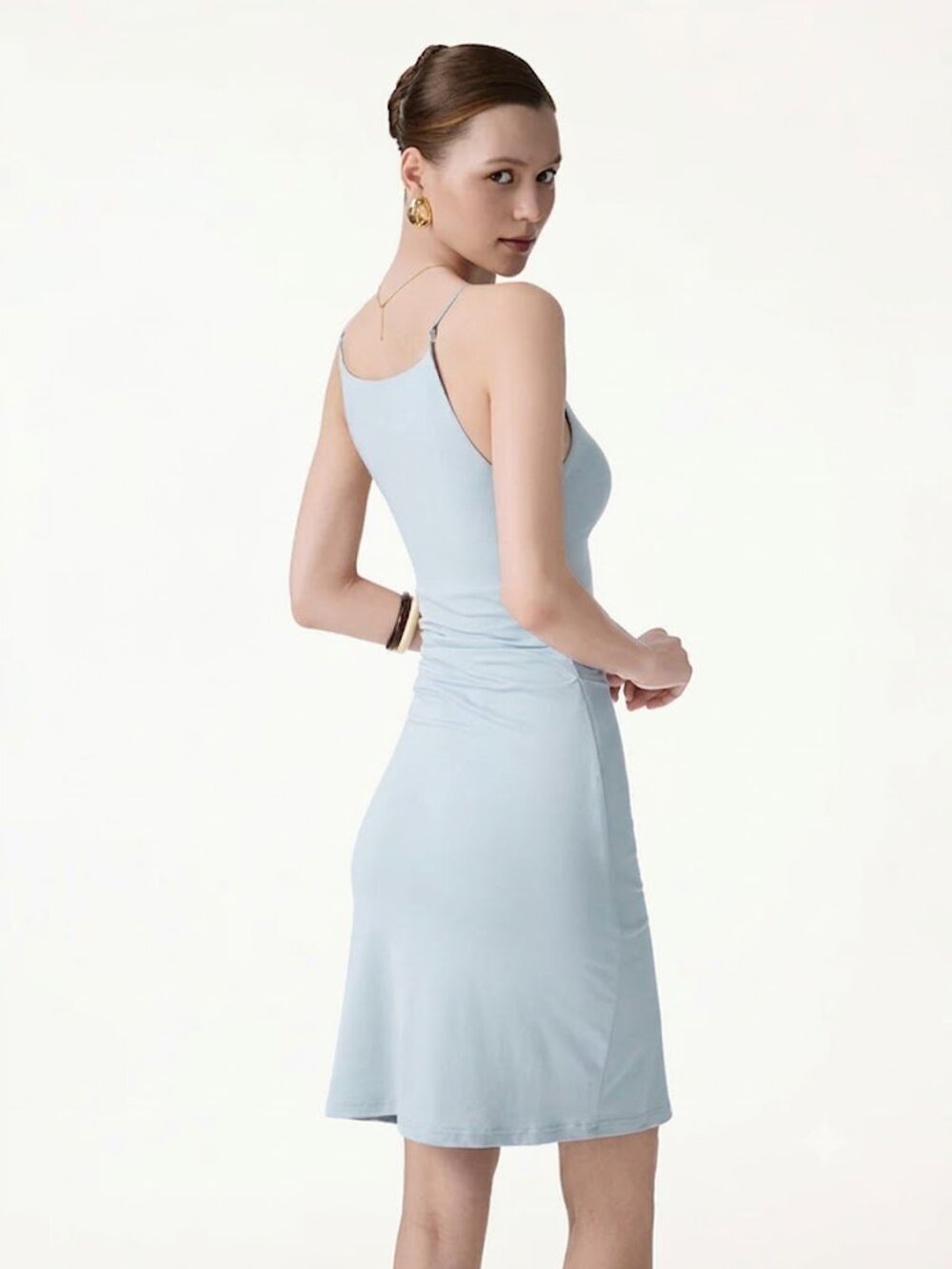 Ogl Cool Touch A-Line Ruched Mini Bra Dress M - Picture 4 of 15
